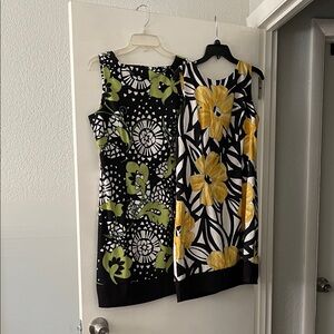 Alyx Black and Yellow and Black and Green Floral Dresses